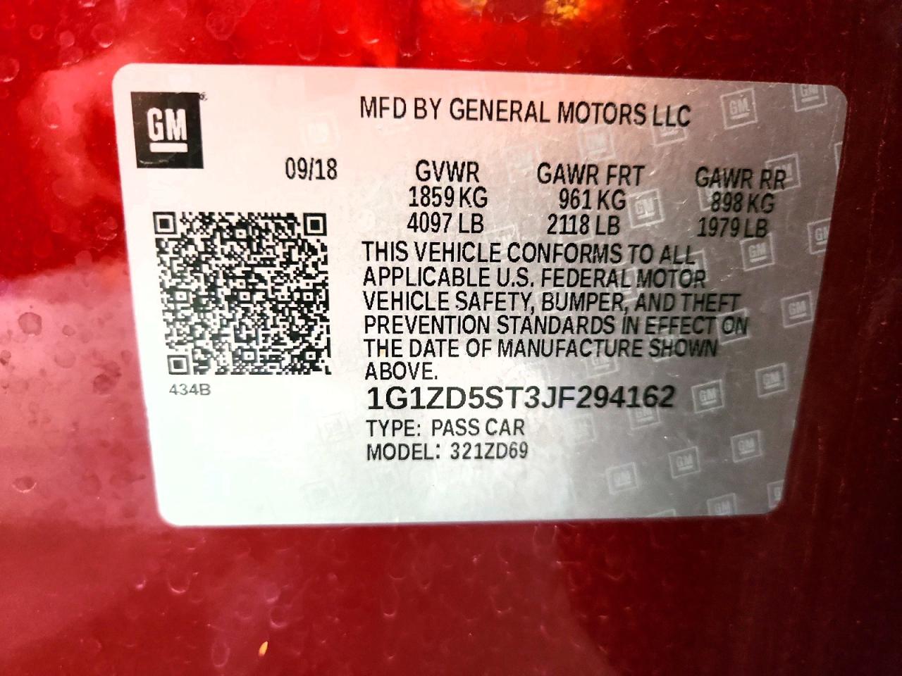 2018 CHEVROLET MALIBU LT photo 12