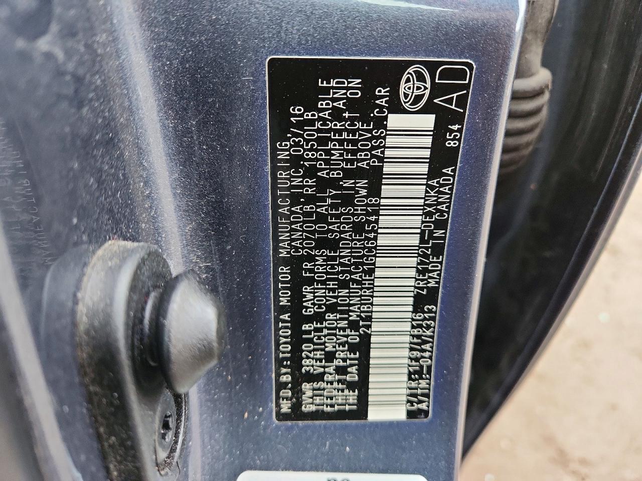2016 TOYOTA COROLLA LE photo 23