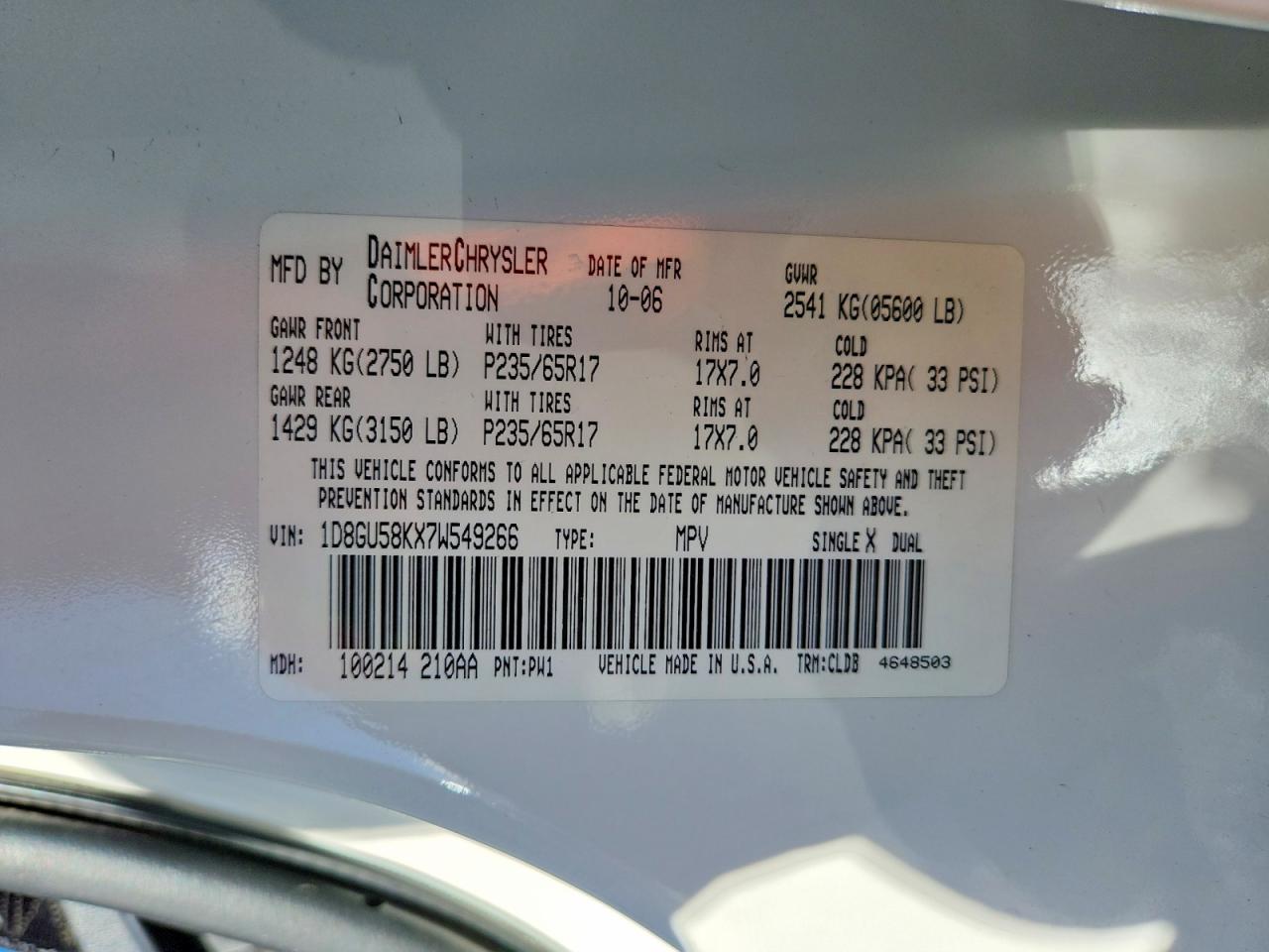 2007 DODGE NITRO SLT photo 25