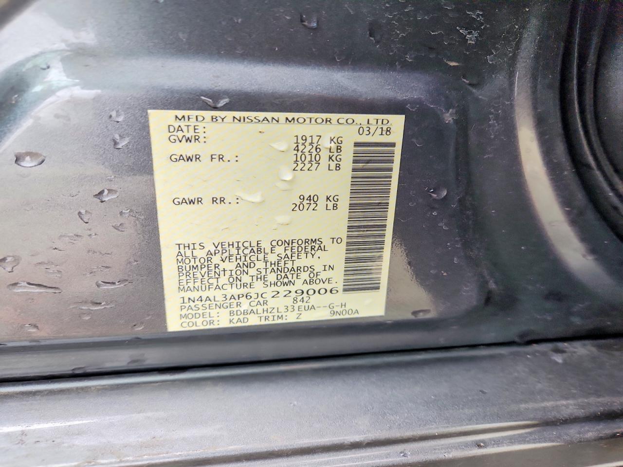 2018 NISSAN ALTIMA 2.5 SR photo 23