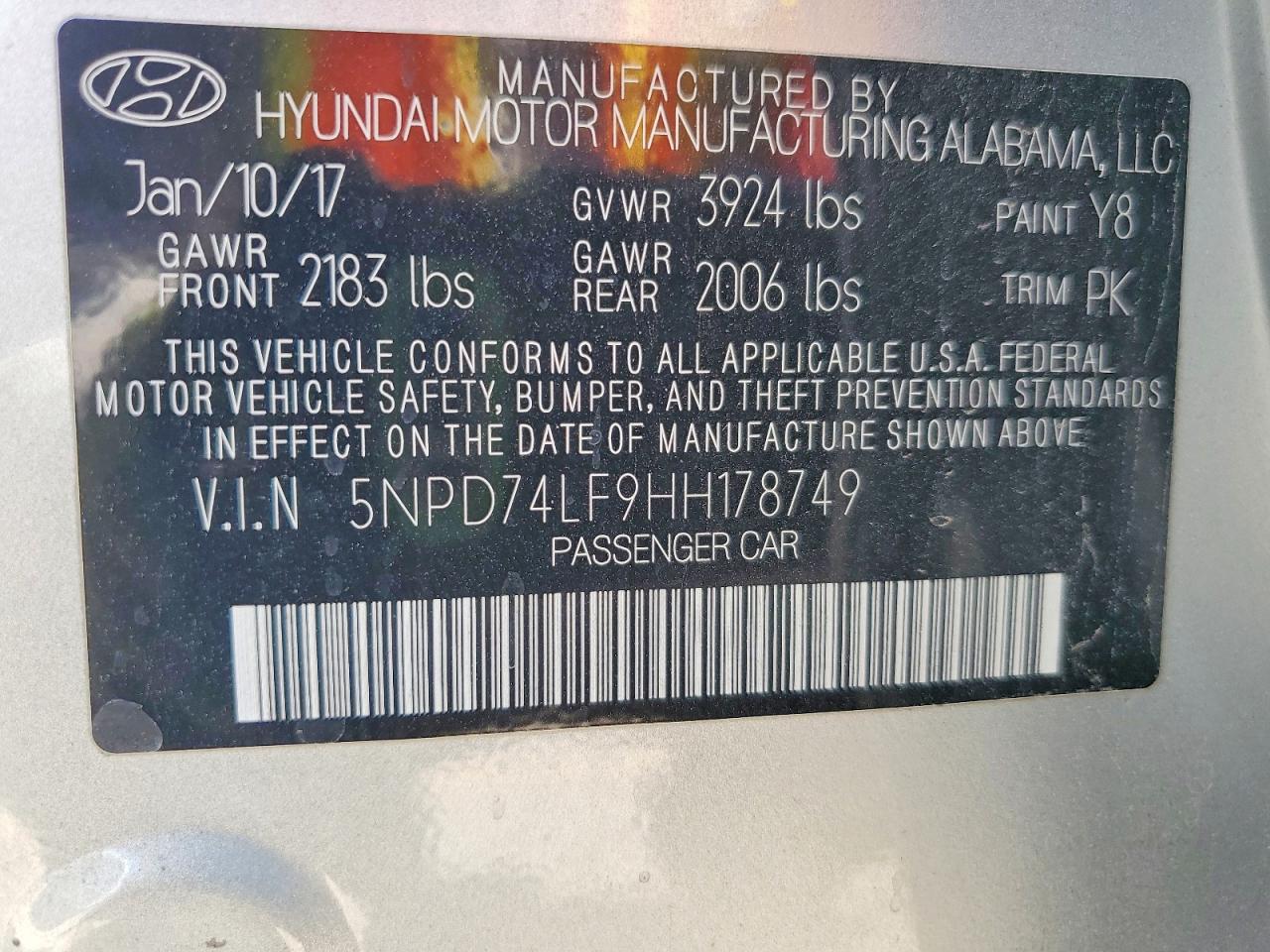 2017 HYUNDAI ELANTRA SE photo 34