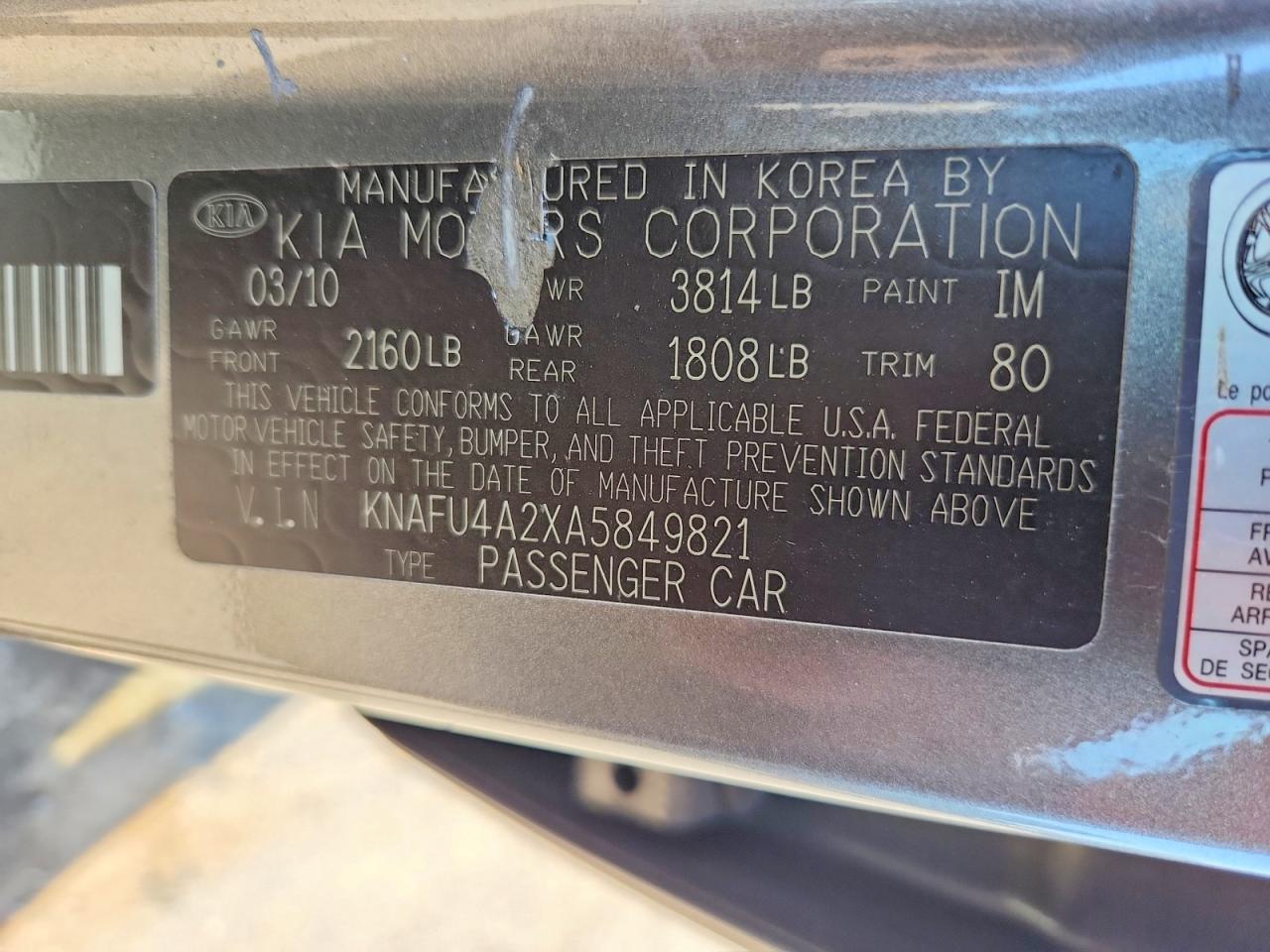 2010 KIA FORTE EX photo 23