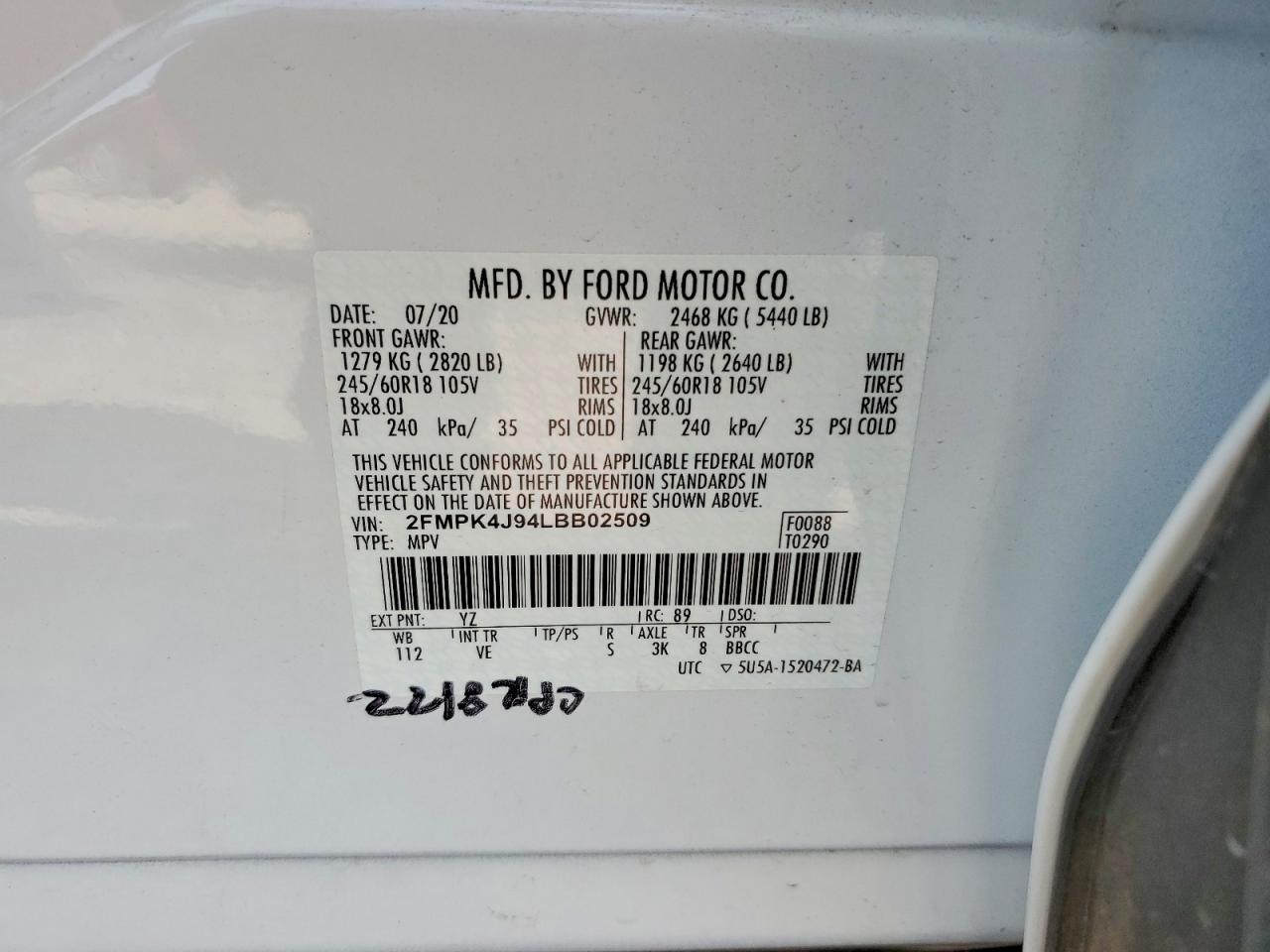 2020 FORD EDGE SEL photo 13