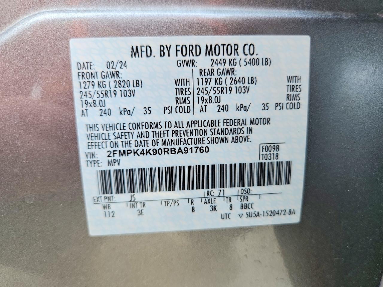 2024 FORD EDGE TITANIUM photo 12