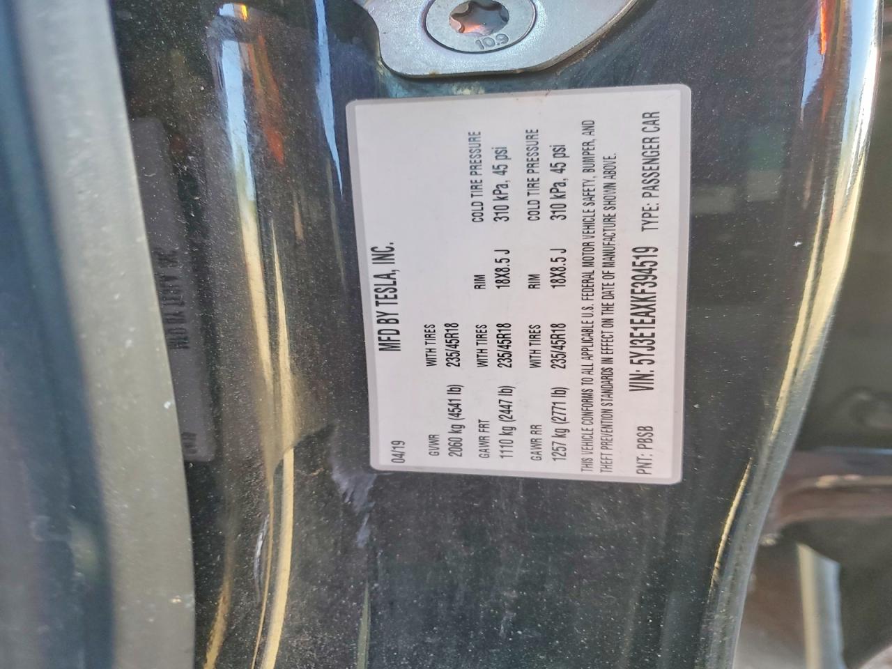 2019 TESLA MODEL 3 photo 34