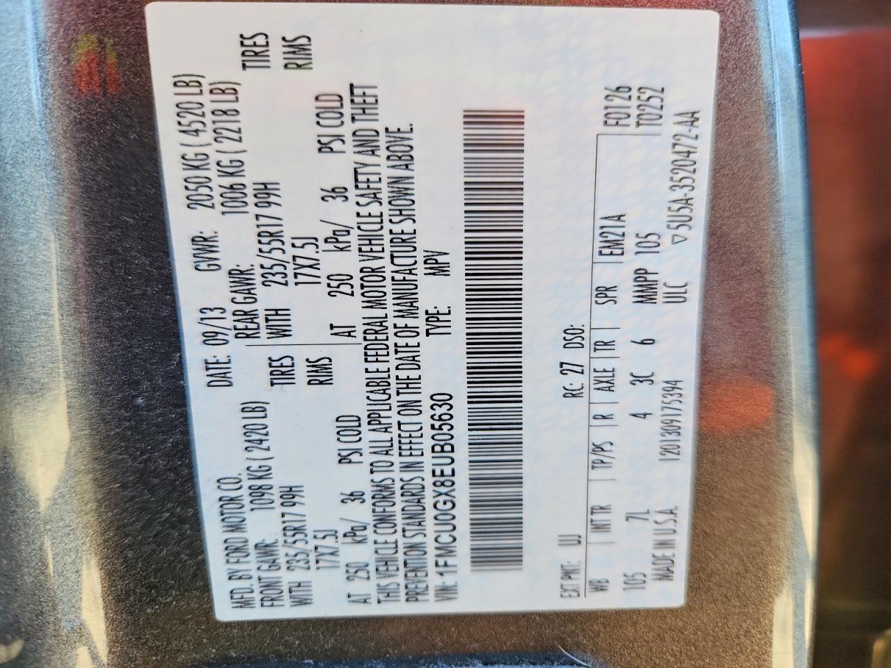2014 FORD ESCAPE SE photo 14
