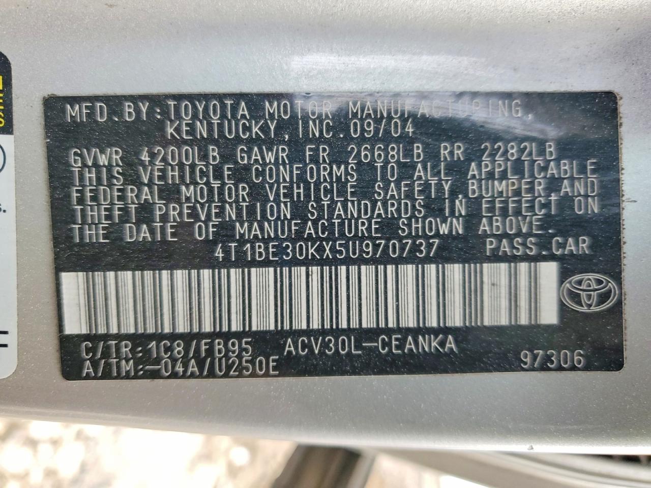2005 TOYOTA CAMRY LE photo 23