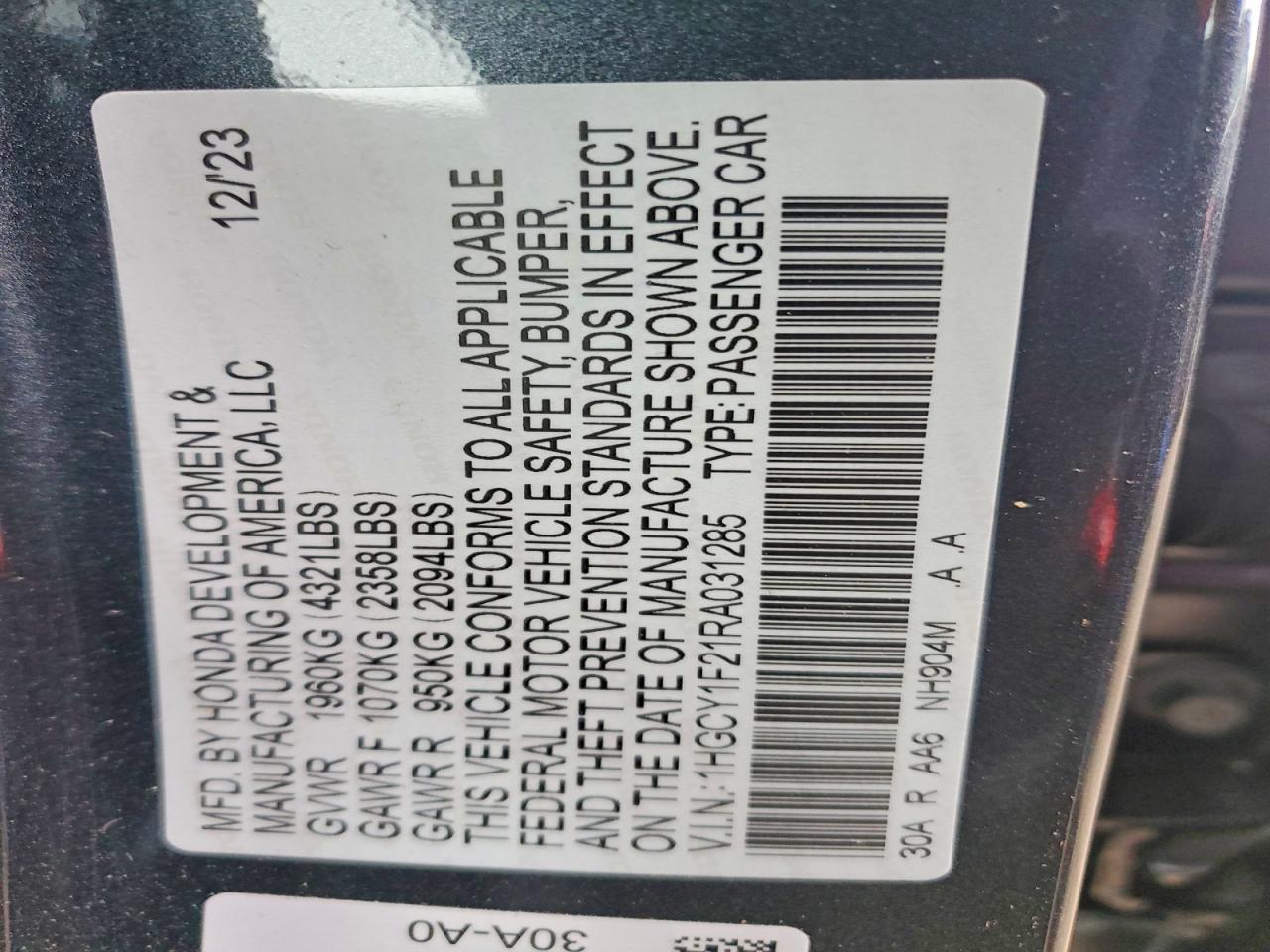 2024 HONDA ACCORD LX photo 23