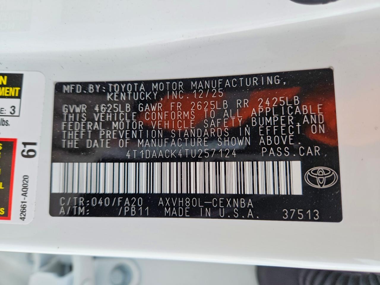 2026 TOYOTA CAMRY LE photo 23