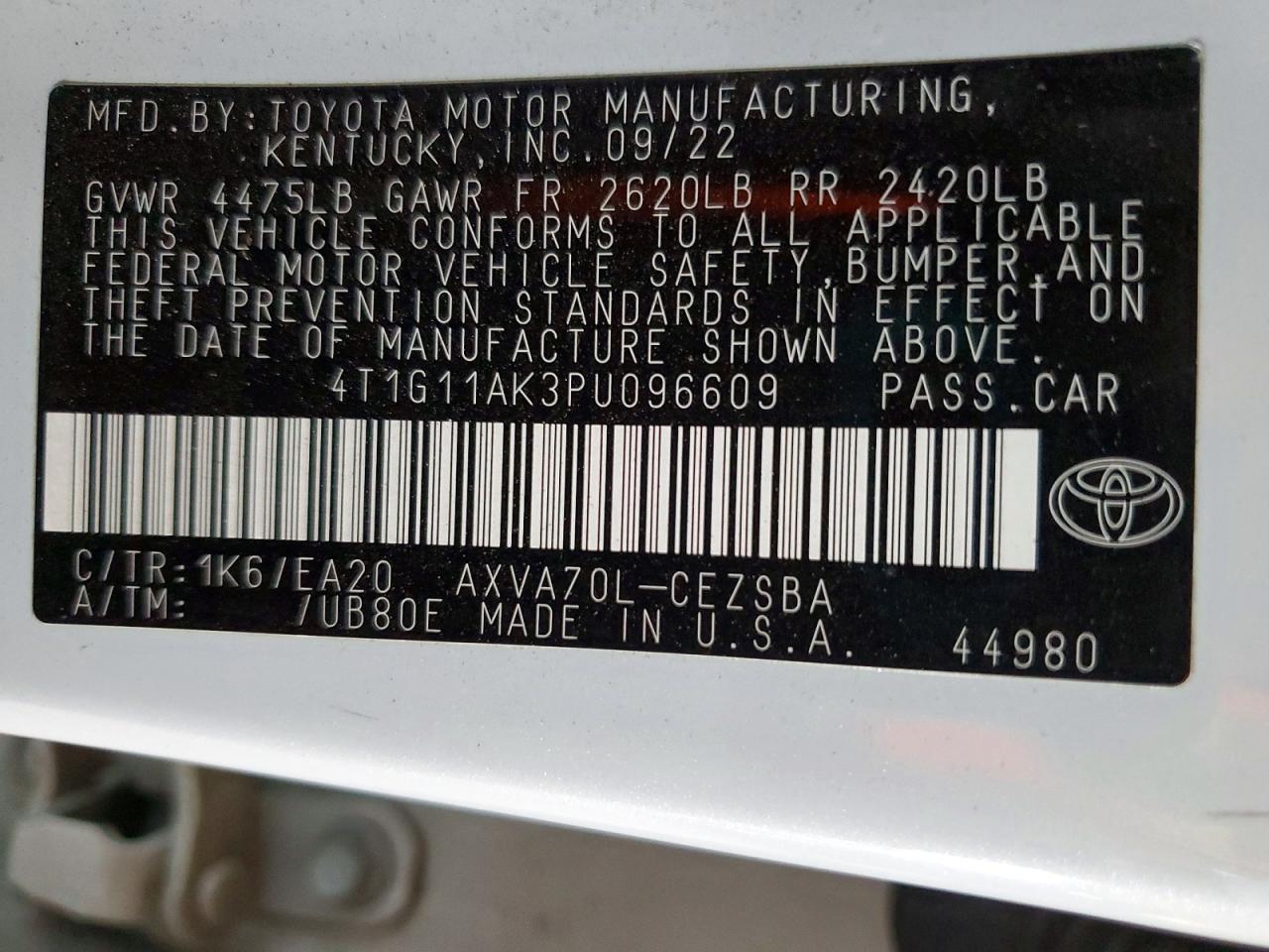 2023 TOYOTA CAMRY SE photo 12