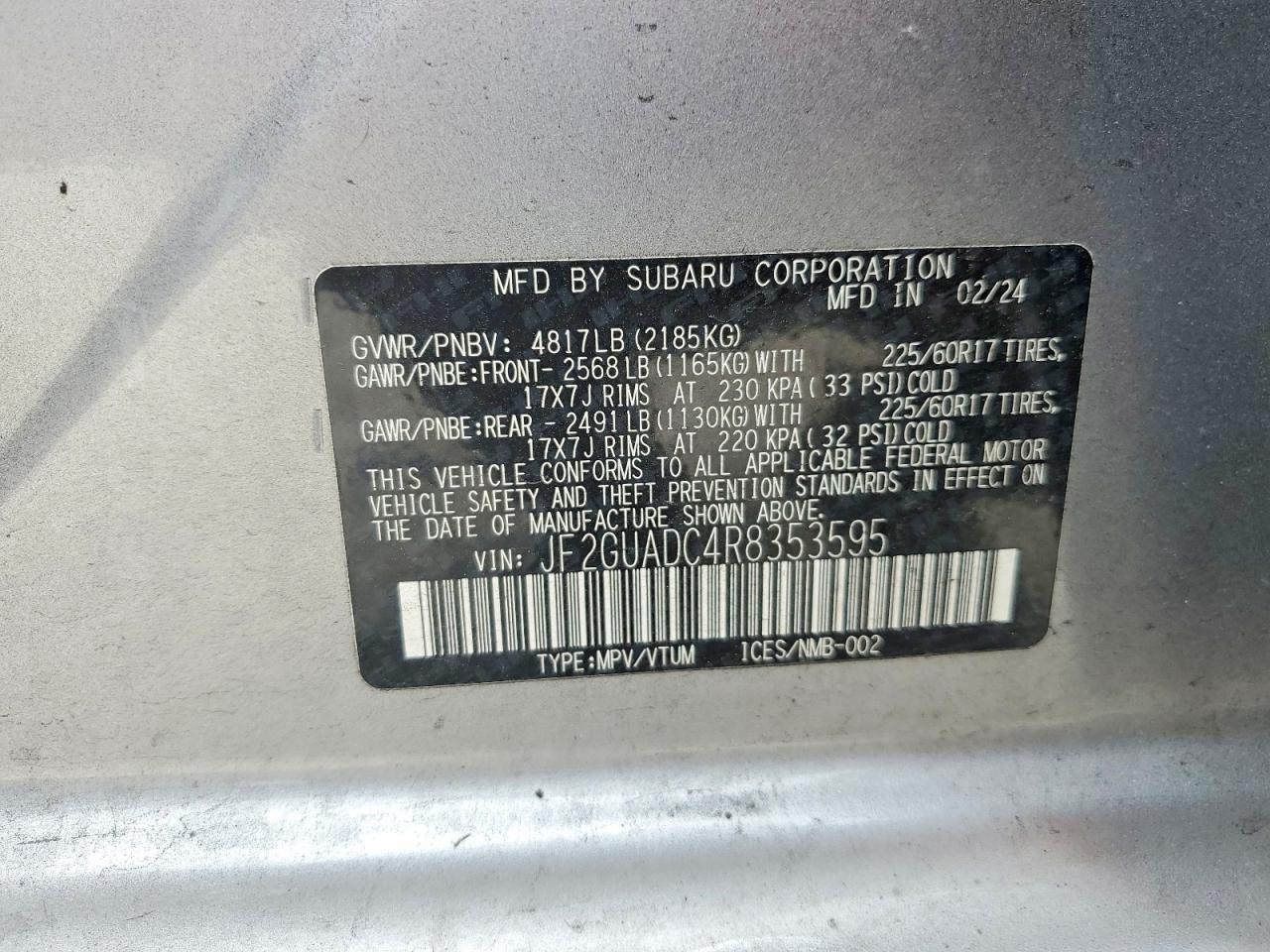 2024 SUBARU CROSSTREK PREMIUM photo 12