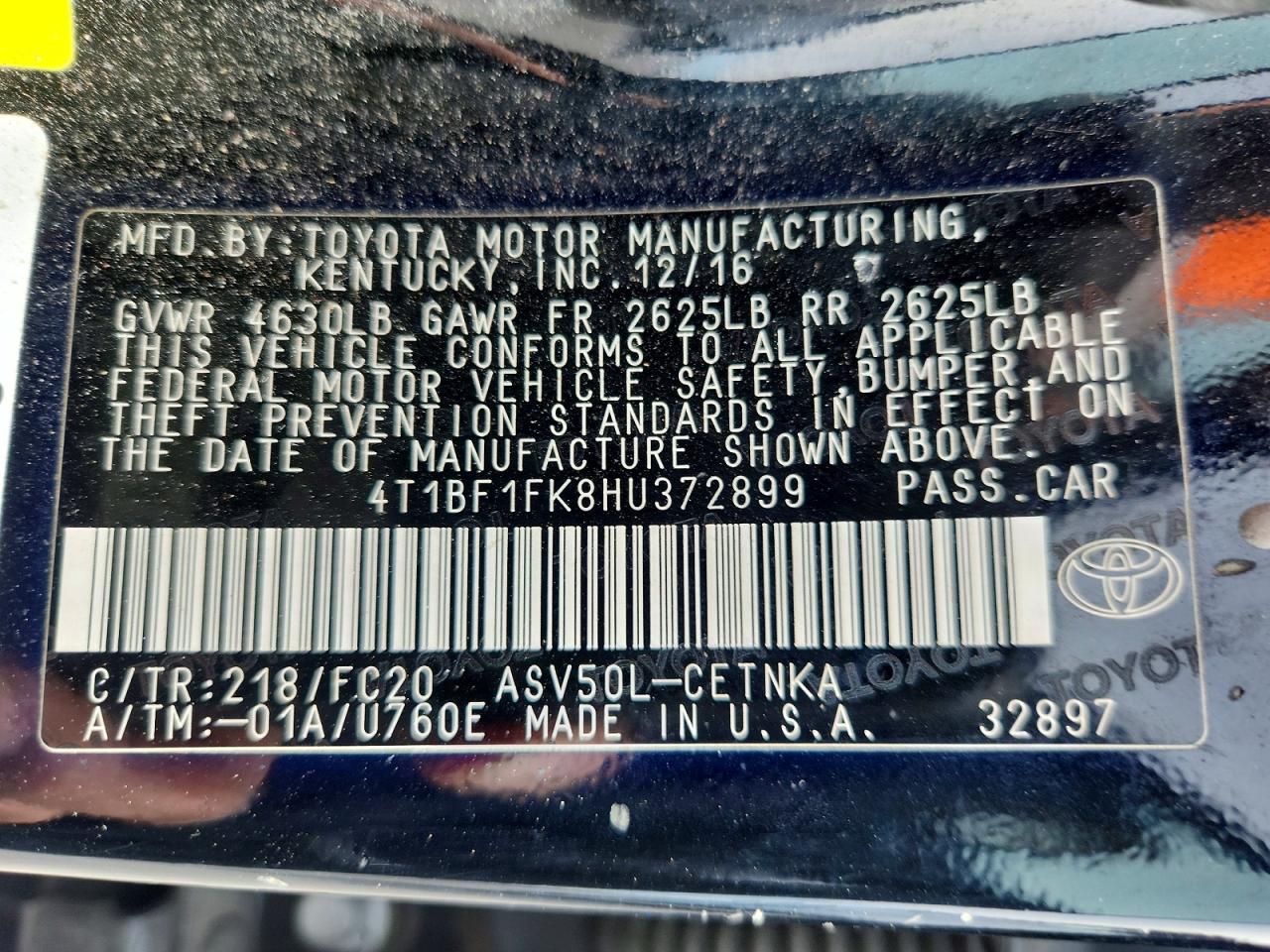 2017 TOYOTA CAMRY LE photo 34