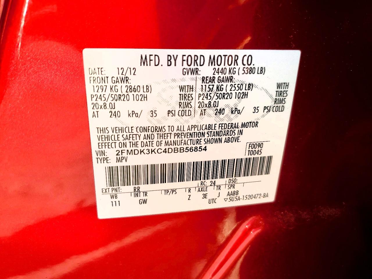 2013 FORD EDGE LIMITED photo 13