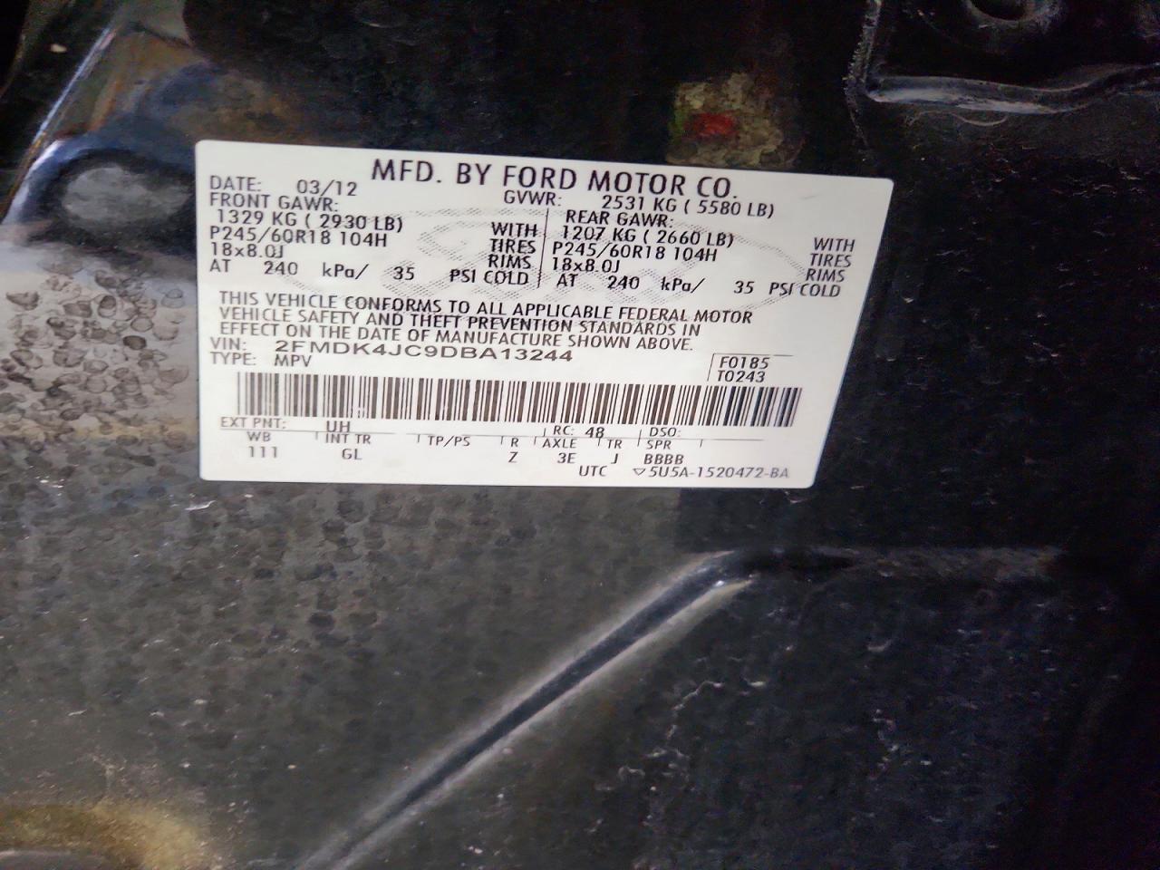 2013 FORD EDGE SEL photo 25