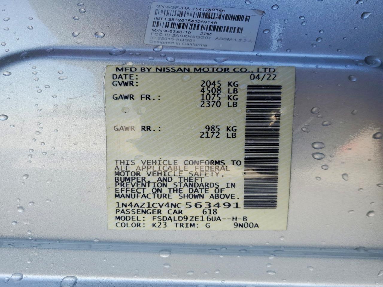 2022 NISSAN LEAF SV photo 34