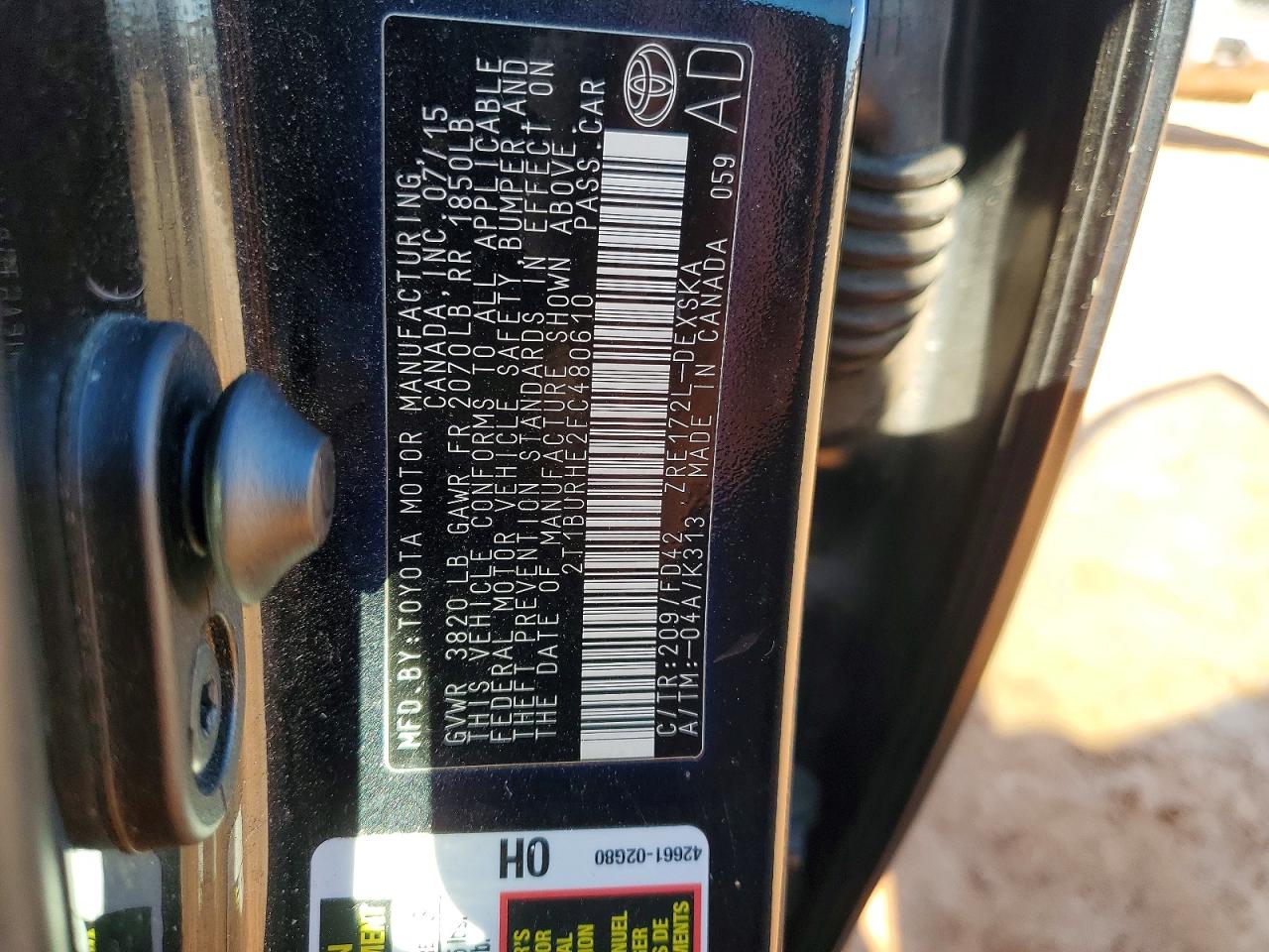 2015 TOYOTA COROLLA S PLUS photo 23