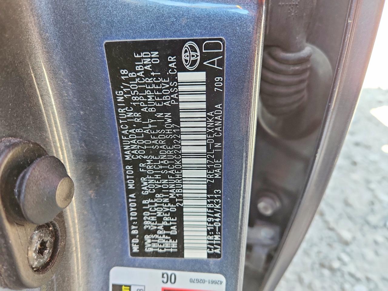 2019 TOYOTA COROLLA LE photo 37
