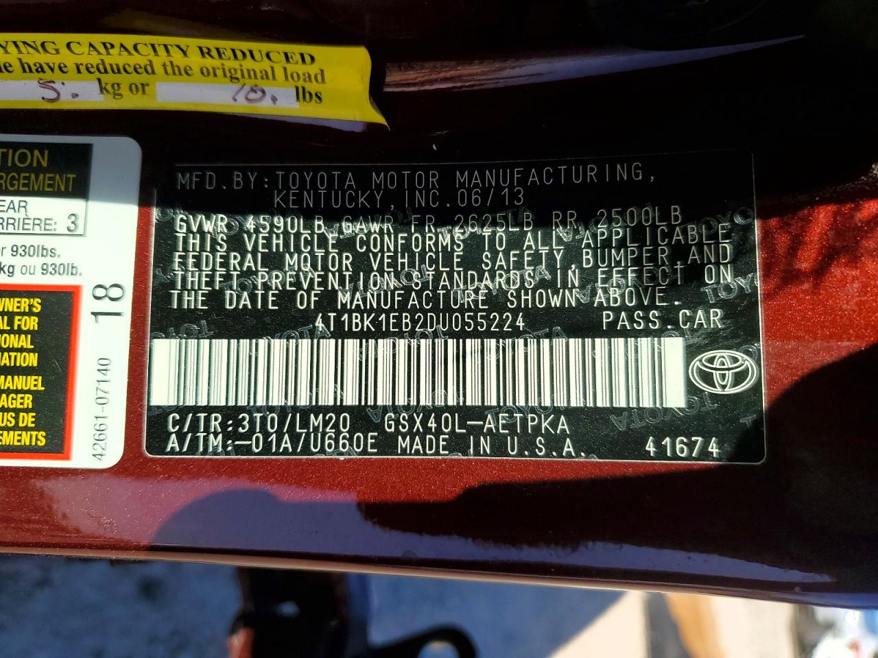 2013 TOYOTA AVALON LIMITED photo 37