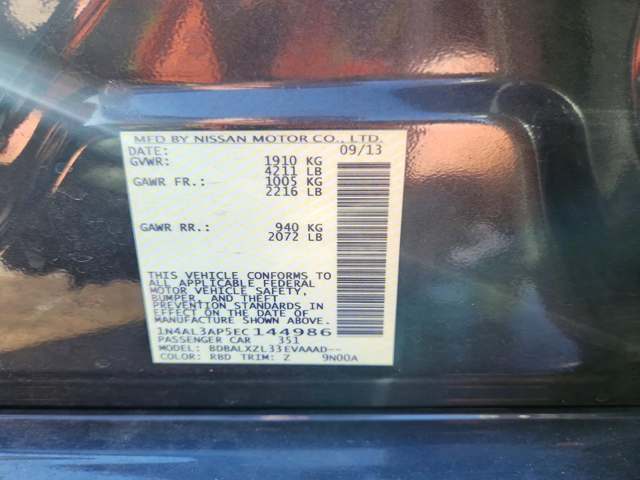 2014 NISSAN ALTIMA 2.5 SL photo 23