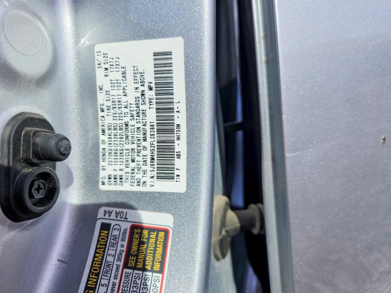 2015 HONDA CR-V EX photo 12