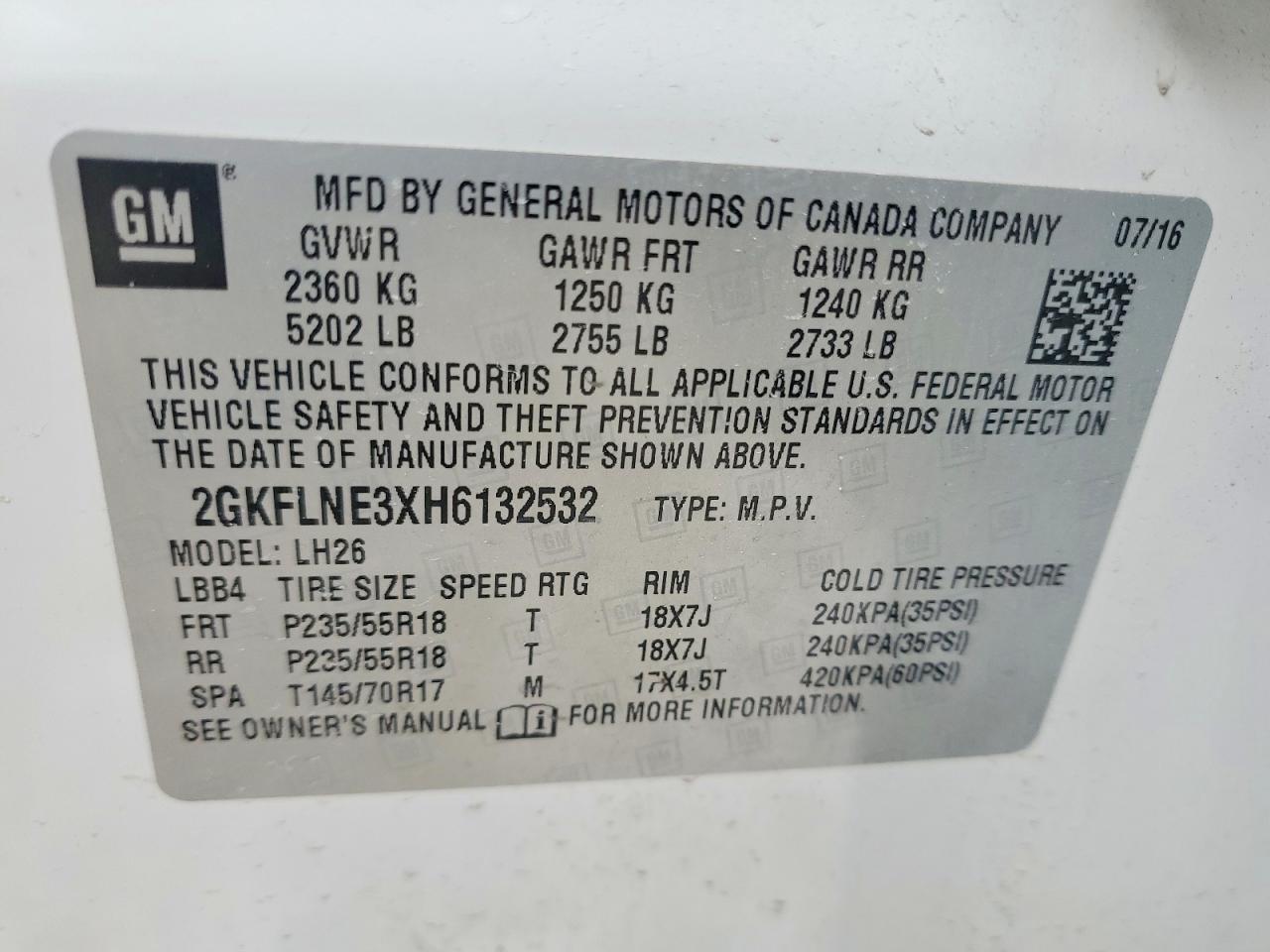 2017 GMC TERRAIN SLE photo 14