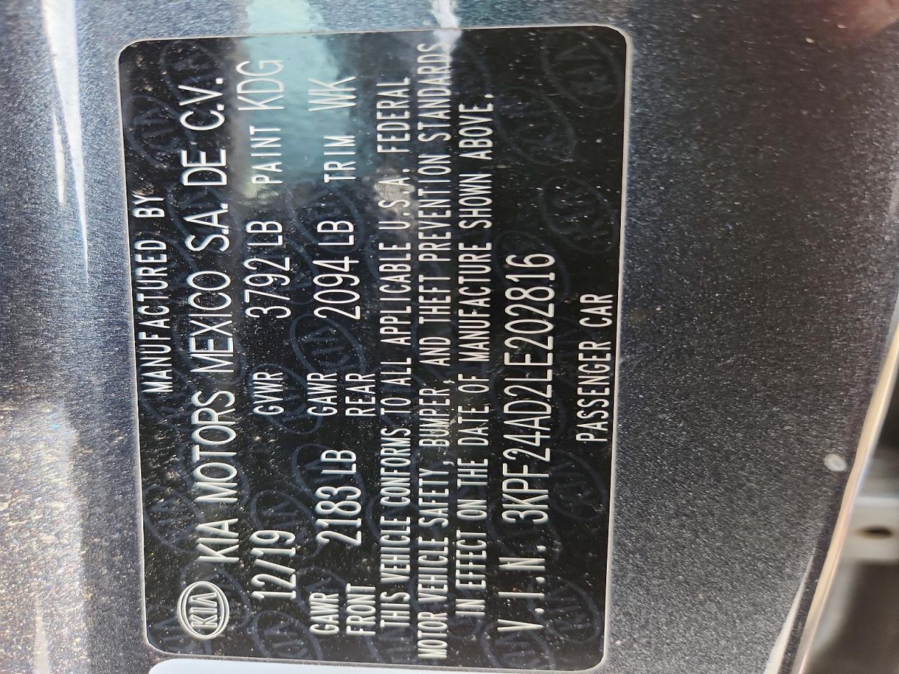 2020 KIA FORTE LXS photo 37