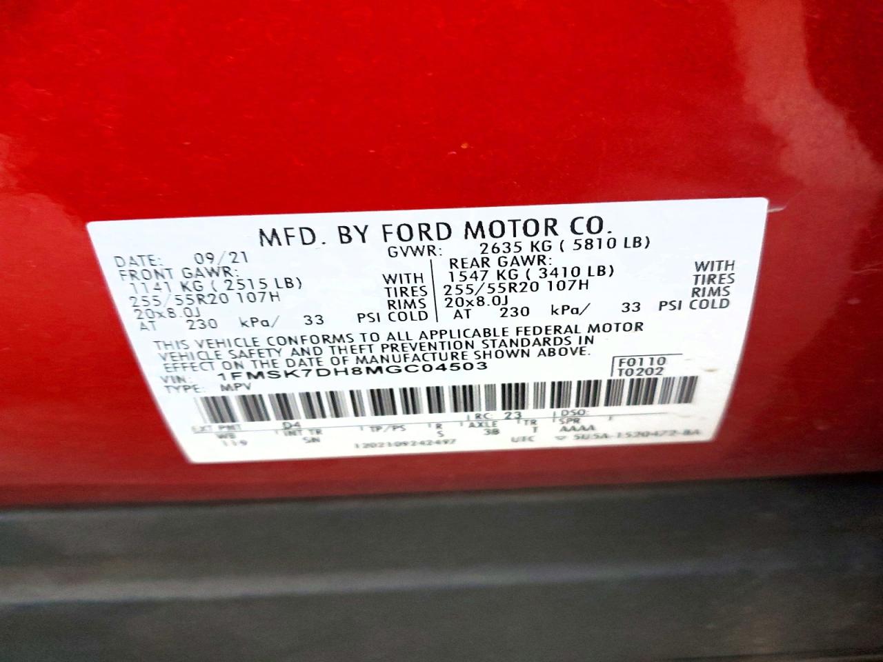 2021 FORD EXPLORER XLT photo 13