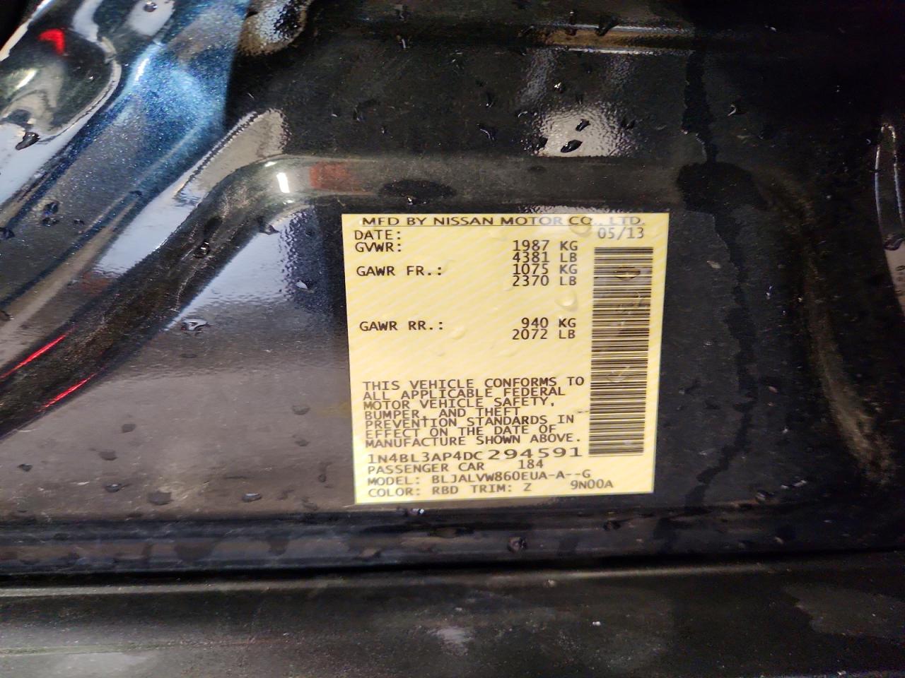 2013 NISSAN ALTIMA 3.5 S photo 12