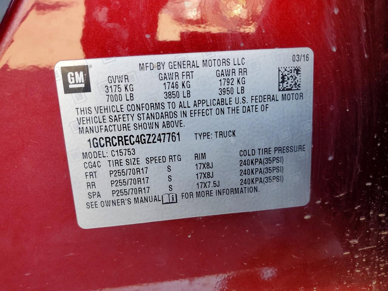 2016 CHEVROLET SILVERADO C1500 LT photo 12