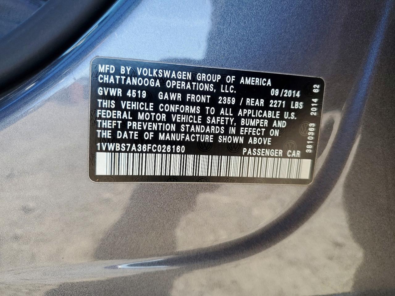 2015 VOLKSWAGEN PASSAT SE photo 12