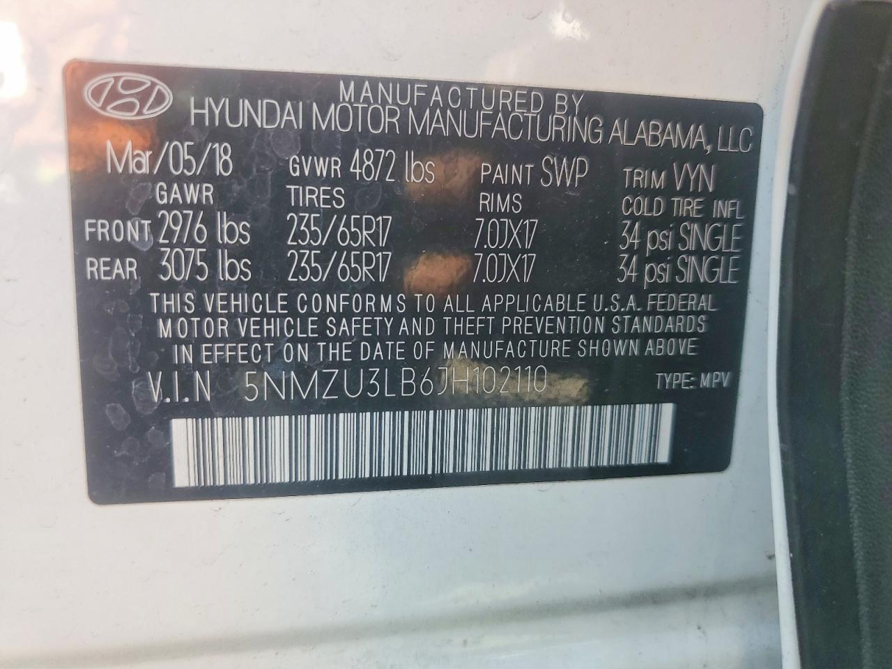 2018 HYUNDAI SANTA FE SPORT 2.4L photo 25