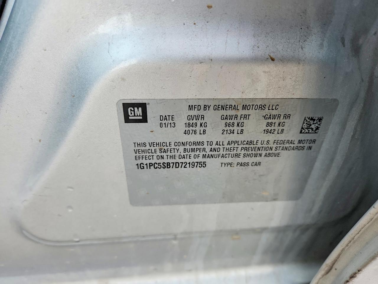 2013 CHEVROLET CRUZE LT photo 23