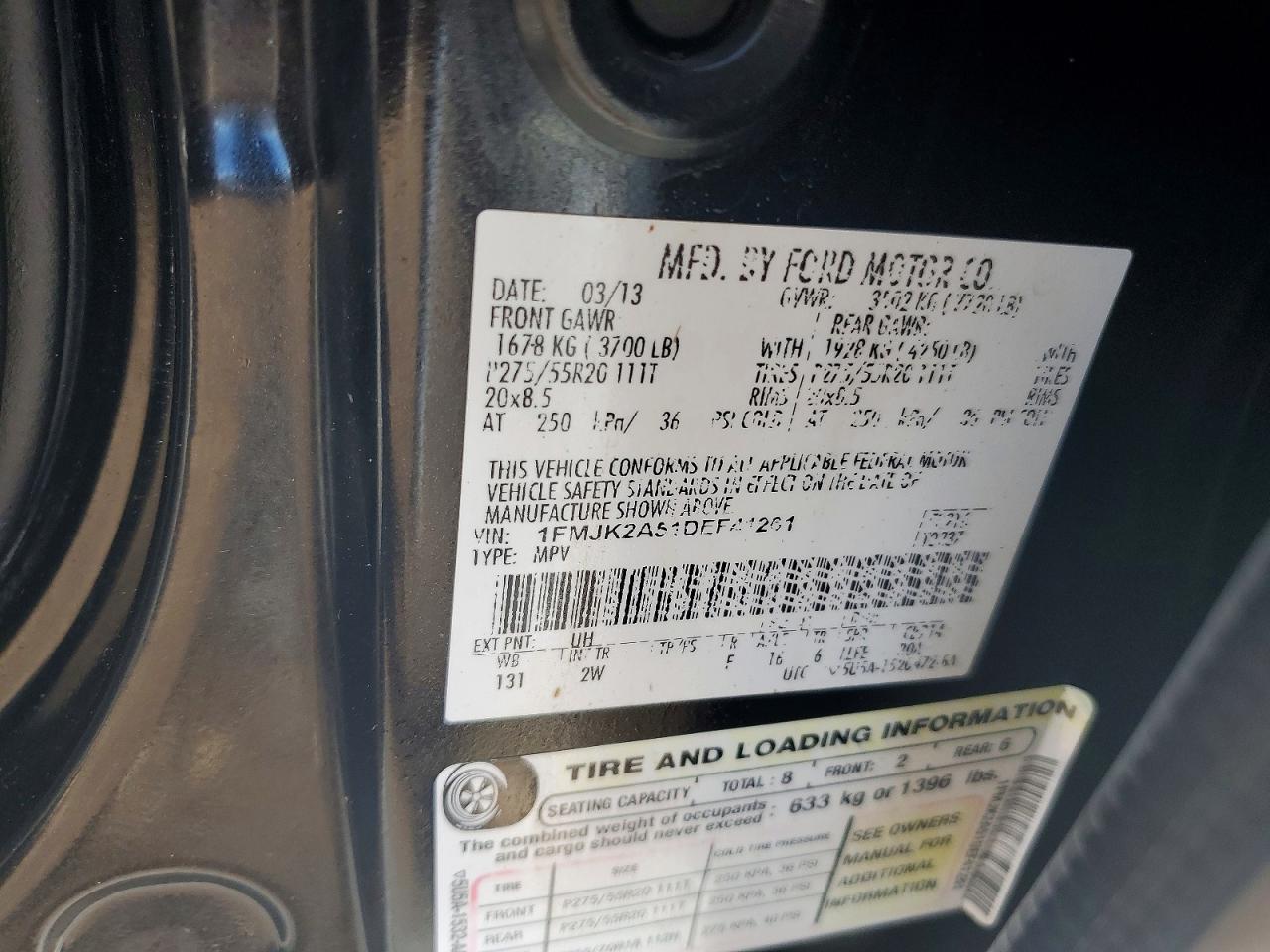 2013 FORD EXPEDITION EL LIMITED photo 37