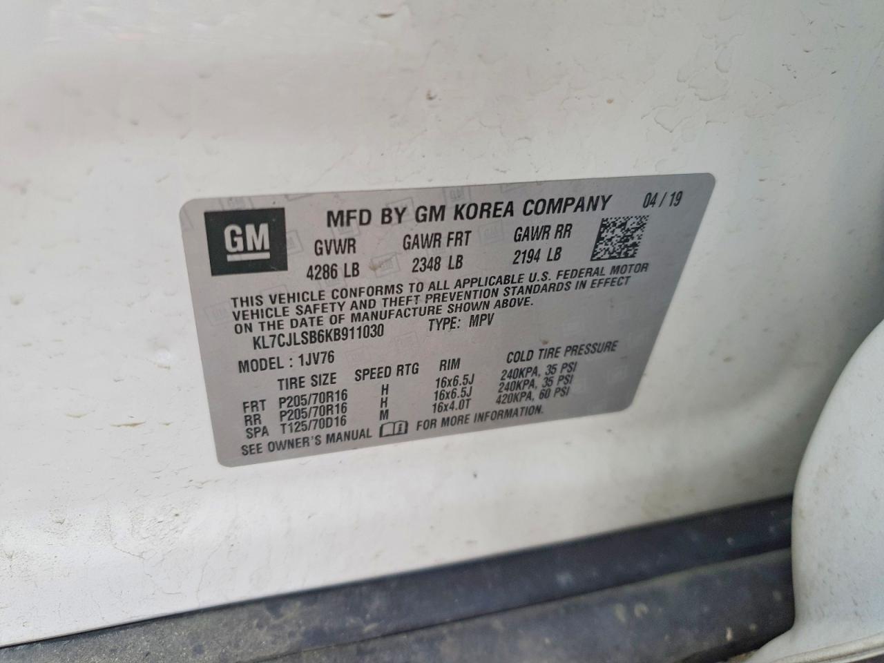 2019 CHEVROLET TRAX 1LT photo 13