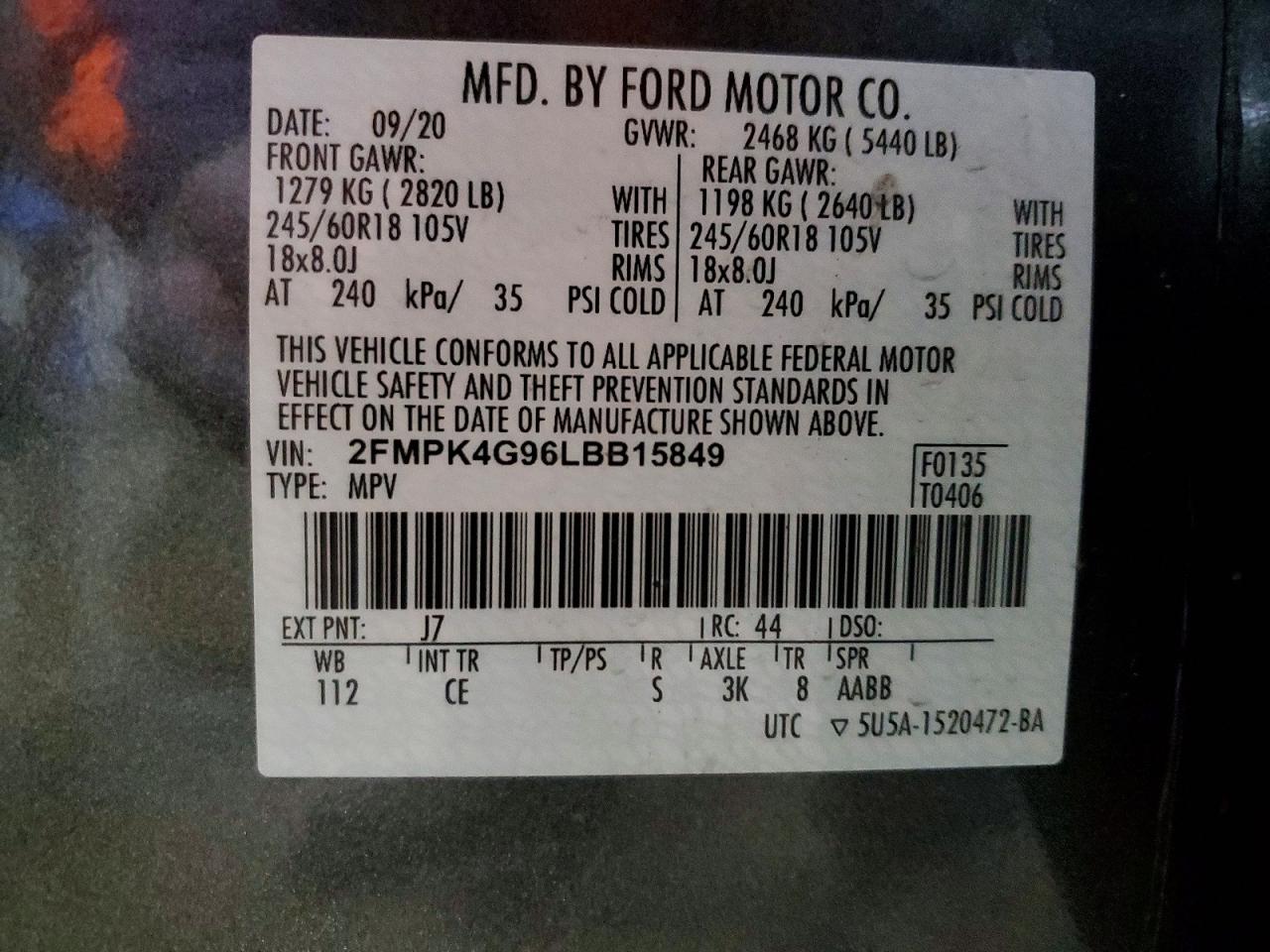 2020 FORD EDGE SE photo 25