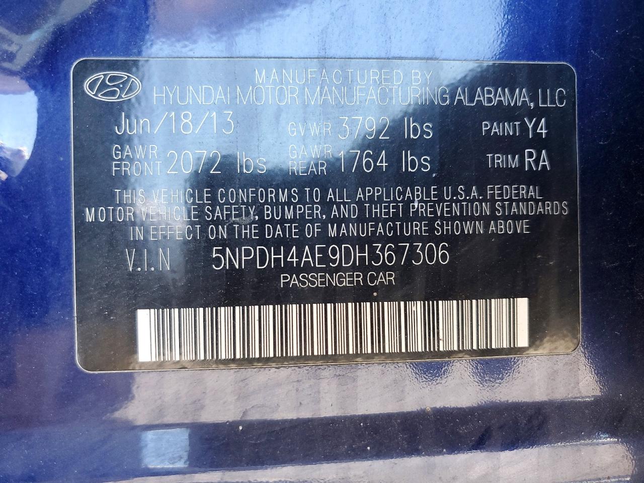 2013 HYUNDAI ELANTRA GLS photo 25