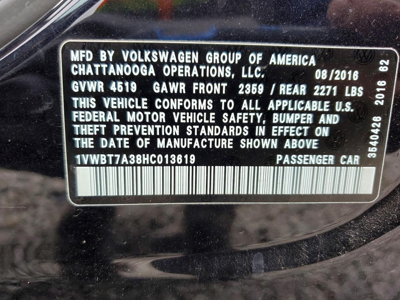 2017 VOLKSWAGEN PASSAT SE photo 23