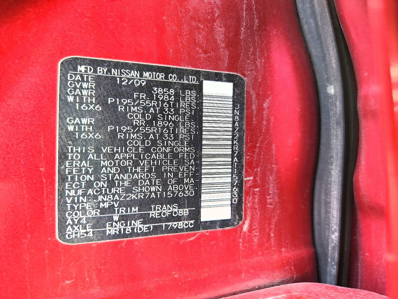 2010 NISSAN CUBE 1.8 photo 23