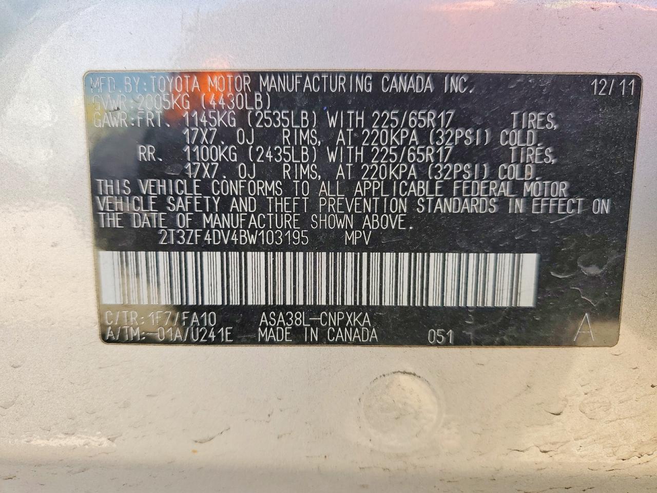 2011 TOYOTA RAV4 BASE photo 37