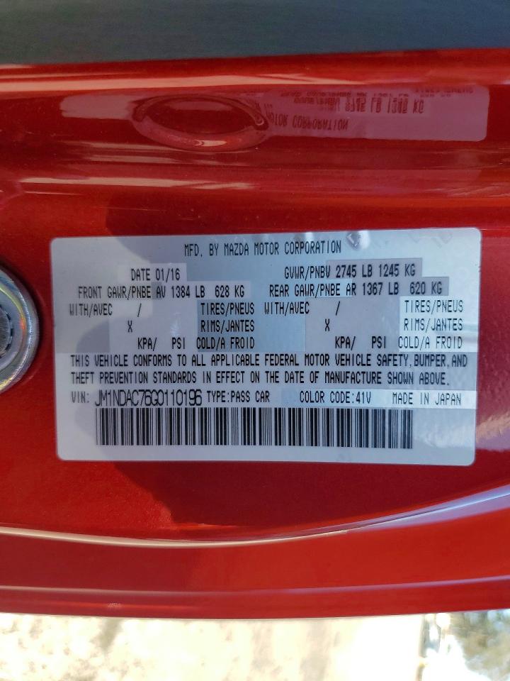 2016 MAZDA MX-5 MIATA CLUB photo 12