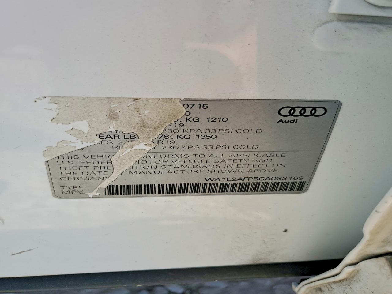 2016 AUDI Q5 PREMIUM PLUS photo 14