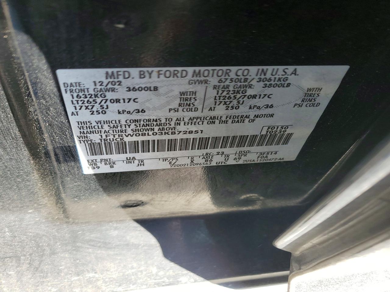 2003 FORD F150 SUPERCREW photo 12