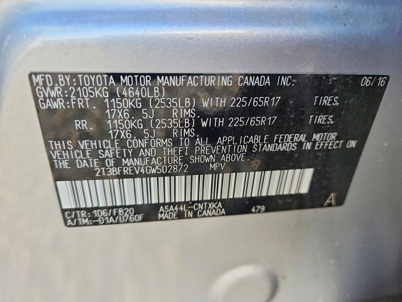 2016 TOYOTA RAV4 LE photo 14