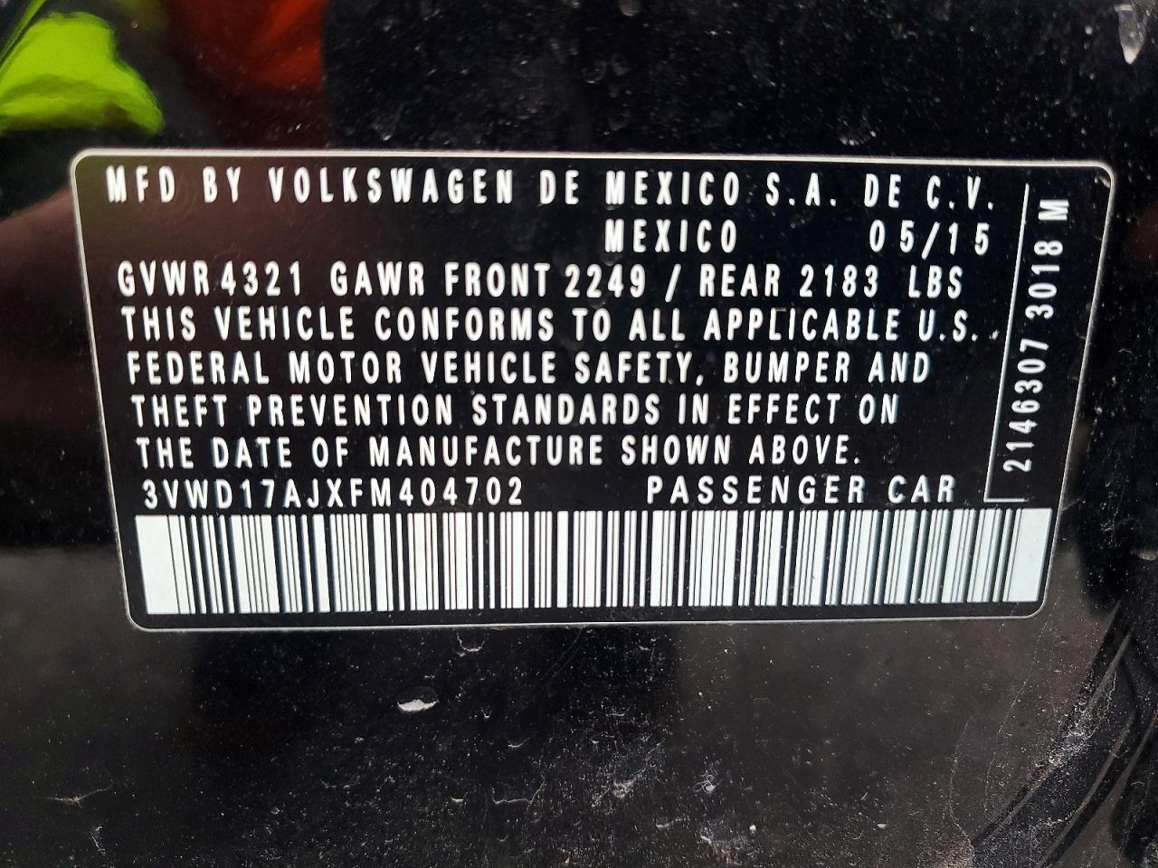 2015 VOLKSWAGEN JETTA SE photo 34