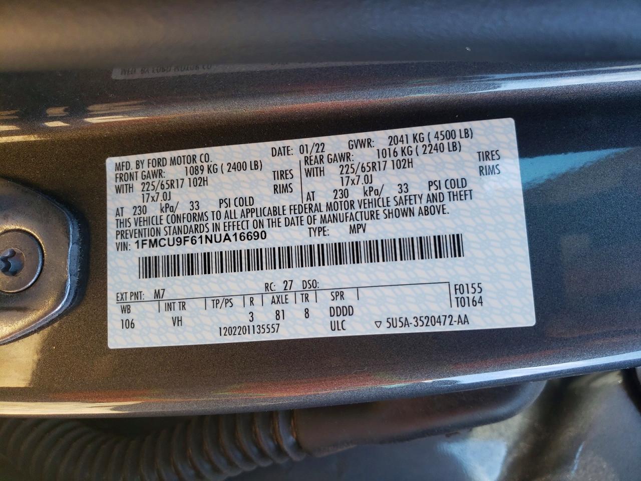 2022 FORD ESCAPE S photo 25