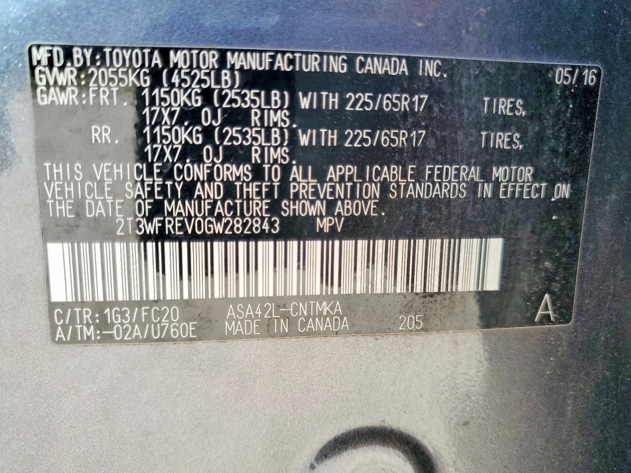 2016 TOYOTA RAV4 XLE photo 13