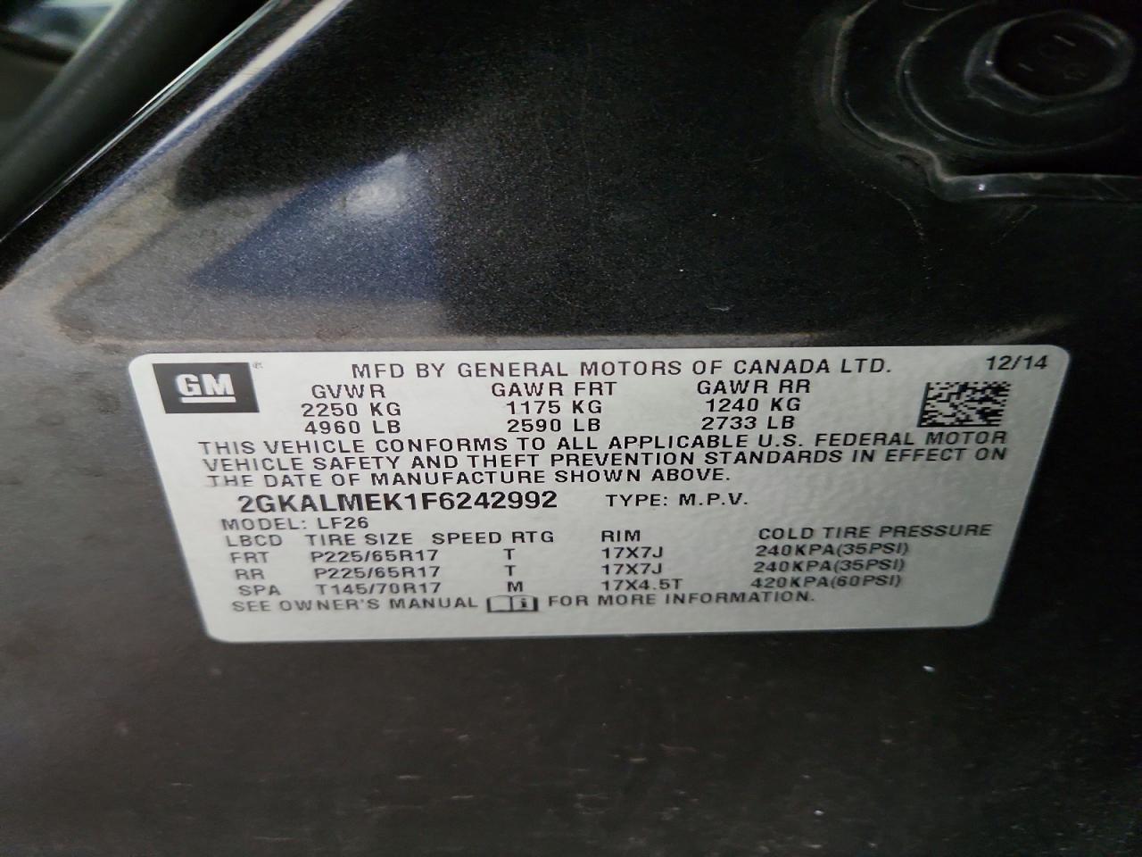 2015 GMC TERRAIN SLE photo 37