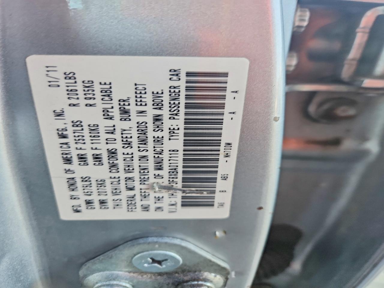 2011 HONDA ACCORD EXL photo 12