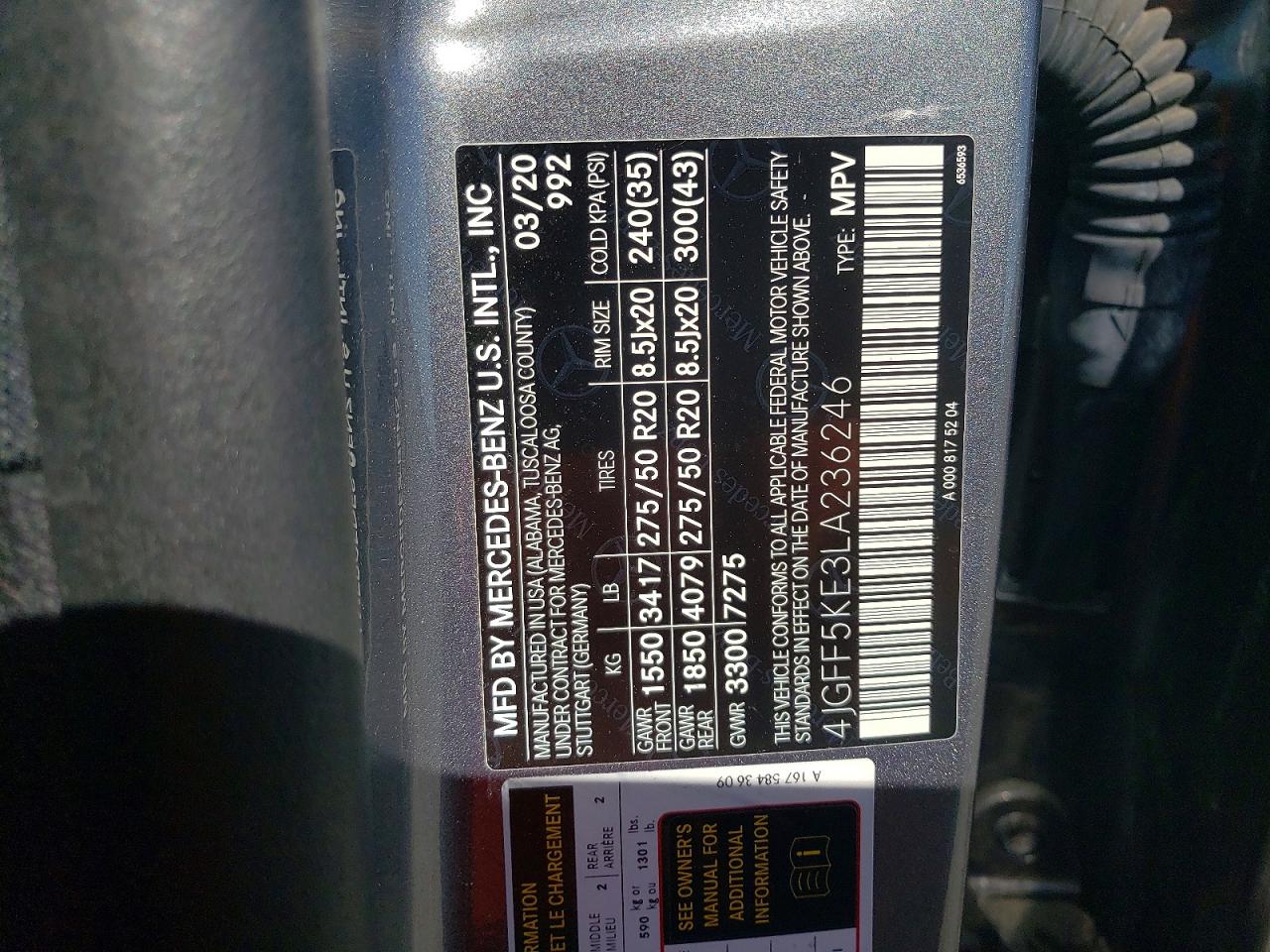 2020 MERCEDES-BENZ GLS 450 4MATIC photo 13
