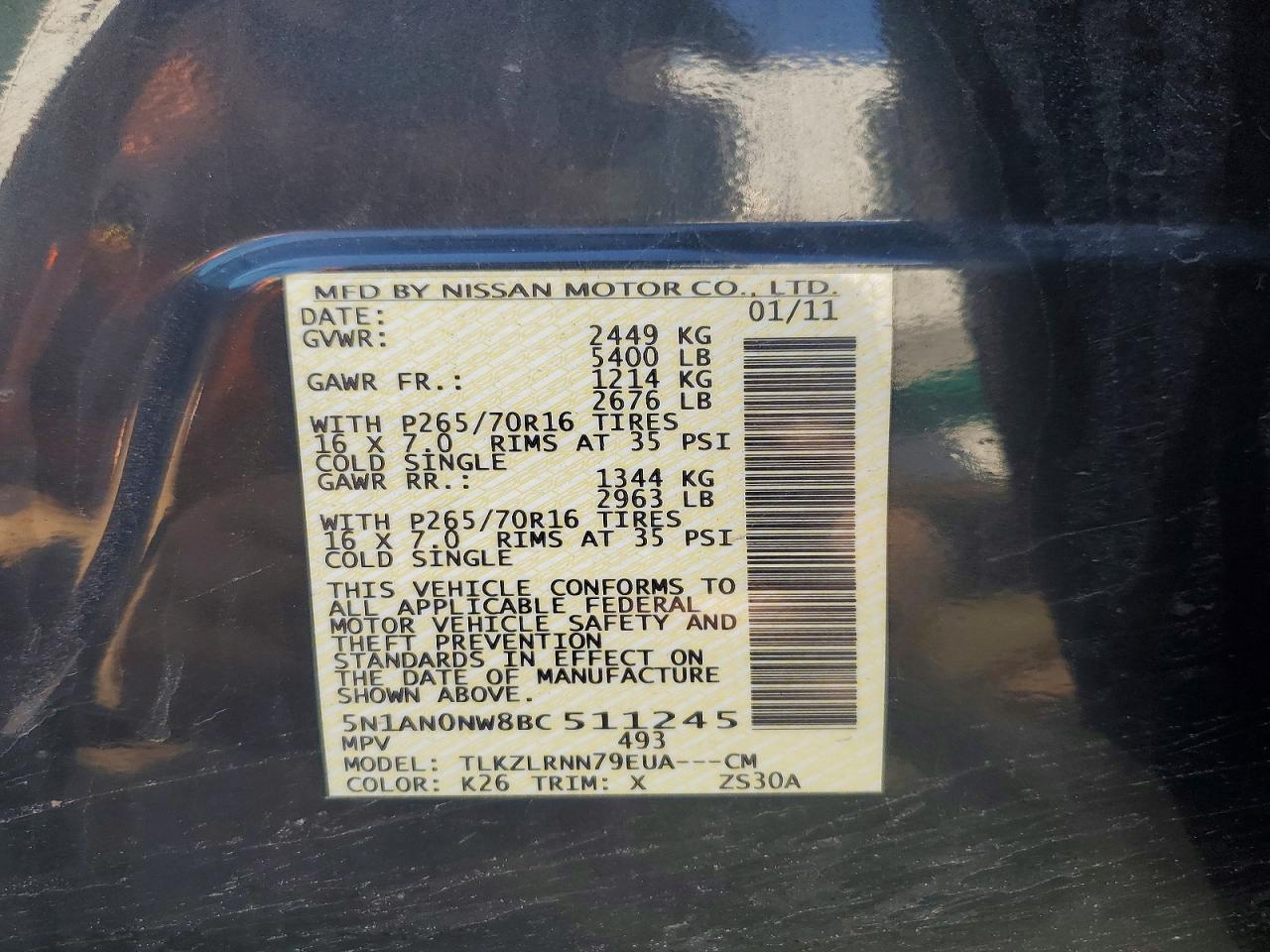 2011 NISSAN XTERRA X photo 25